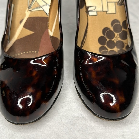 Stuart Weitzman The Beatrix Pump Tortoise Shell Heels Patent Leather 8 - Picture 2 of 9
